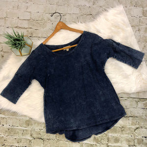 Anthro Cloth & Stone Denim Chambray Blouse Top
